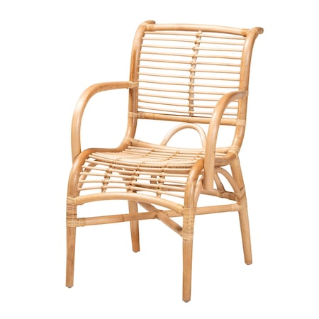 Bali & Pari Seminyak Modern Bohemian Natural Rattan Lounge Chair 235-13344-ZORO
